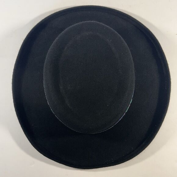 VTG USA Made Wool Fedora Hat Black Southwest Tribal Aztec Banded One Size Unisex - Picture 6 of 12